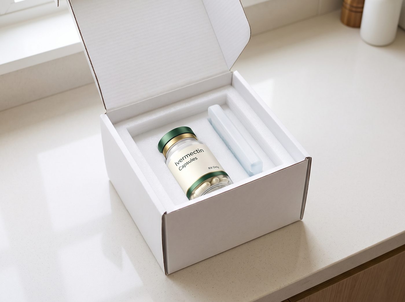 White insulated pharmacy box